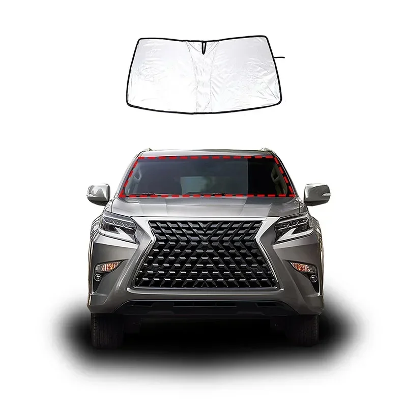 

For Lexus GX GX460 2010-22 Silver Tape Car Sunshade Shield Front Windshield Curtain Window Sun Shade Visor Interior Accessories