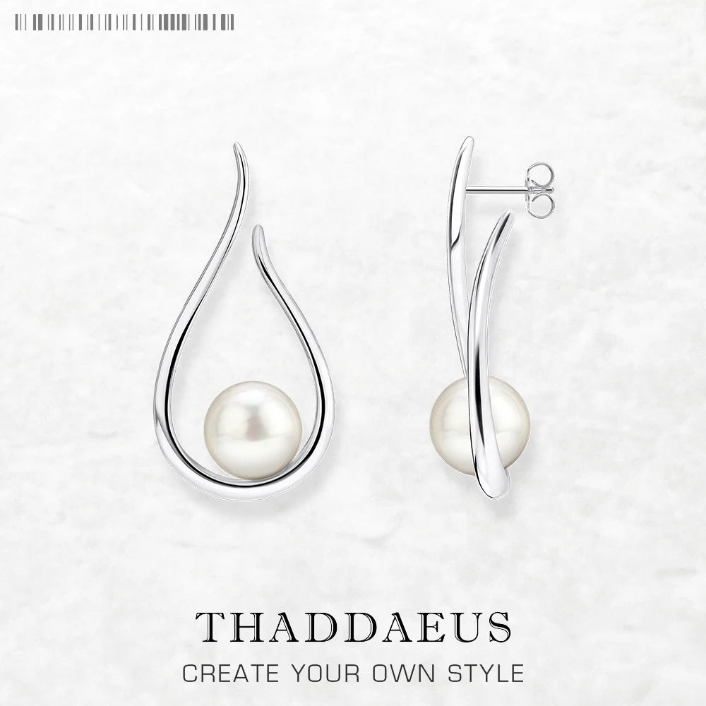 

Dangle Earrings Tear Drop Pearl Fine Jewelry For Women Summer Brand New Real Sterling Silver 925 Romantic Gift