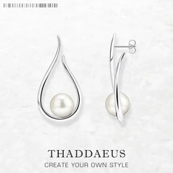 Dangle Earrings Tear Drop Pearl Fine Jewelry For Women Summer Brand New Real Sterling Silver 925 Romantic Gift
