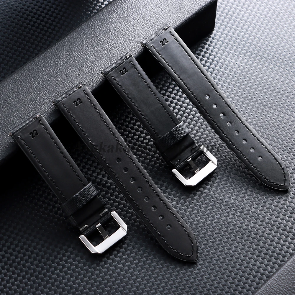 Correa de tela de vela Premium de 20mm, 22mm y 23mm para Seiko para Blancpain, correa de reloj FIFTY FATHOMS, correa de liberación rápida de cuero de nailon duradero