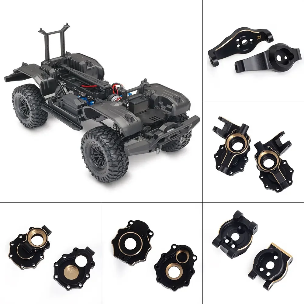 

Black Brass Weight Portal Axle Housing Diff Cover Caster Blocks Steering Knuckle Upgrade Parts for 1/10 RC Crawler Car TRX4 TRX6