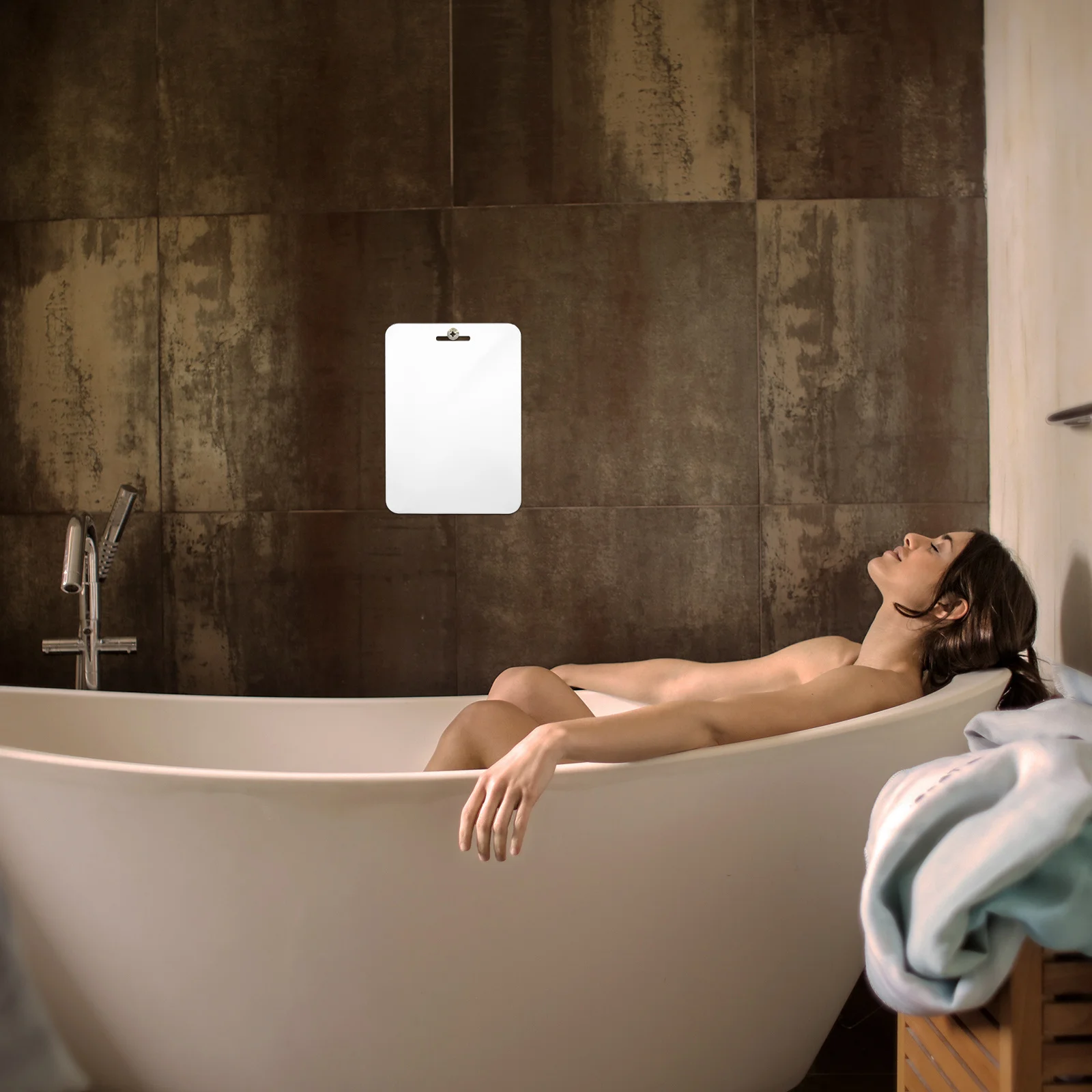 1 مجموعة مرآة دش الحمام الاكريليك المقاومة للضباب كبيرة غير قابلة للكسر الجدار الشنق ماكياج الحلاقة مرآة السفر التخييم