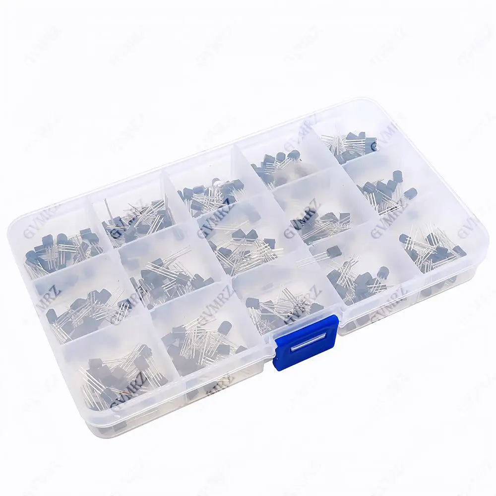 300PCS 15Values TO-92 Transistor Assorted Kit (2N2222/2N3904 etc.) for Arduino DIY Electronic Project S8050 Component
