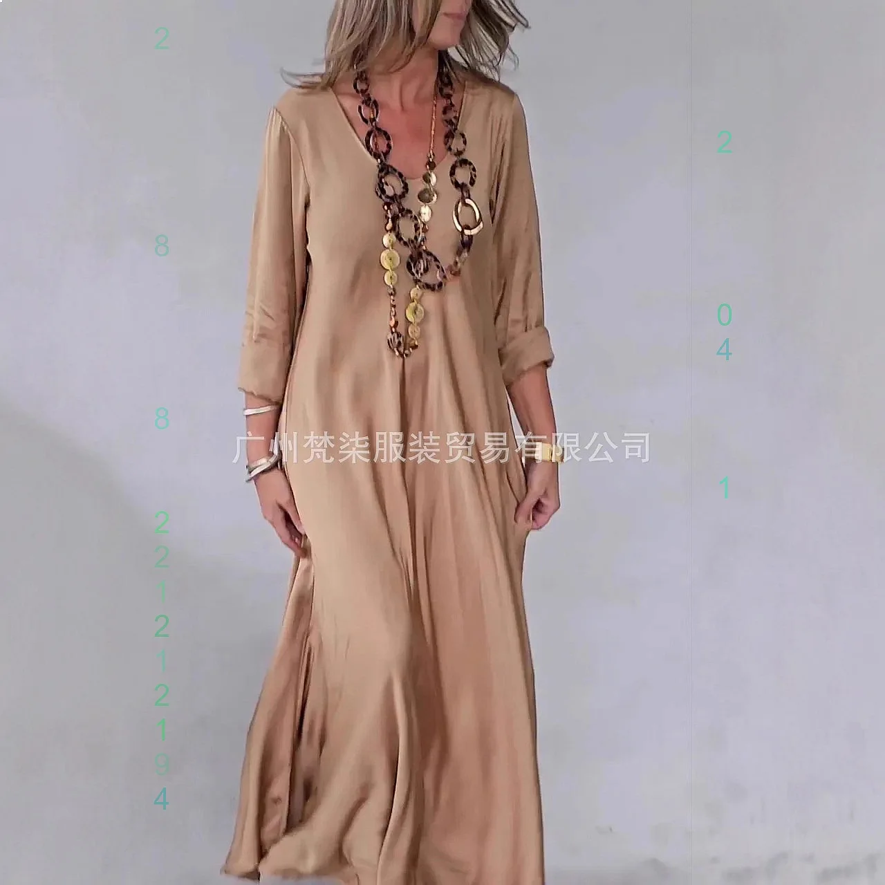 

Women's Long Sleeve Casual Loose Plain Dress Maxi Dresses Spring Summer Solid Color Loungewear Overall Jumpsuit