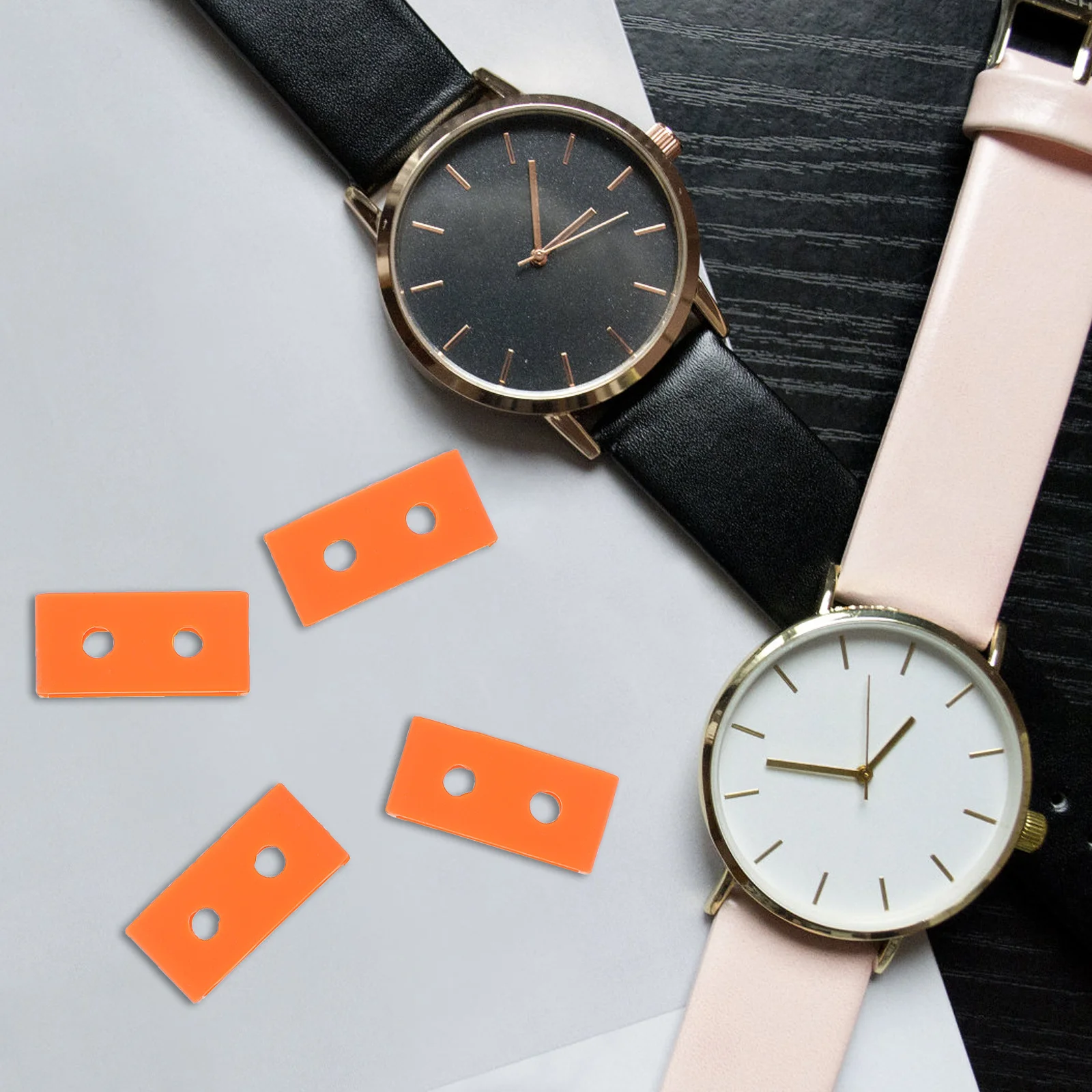 

4Pcs 24Mm Orange Silicone Watch Band Loop Replacement Strong Wear Resistant Strap Retainer Holder for Convenient Assembly