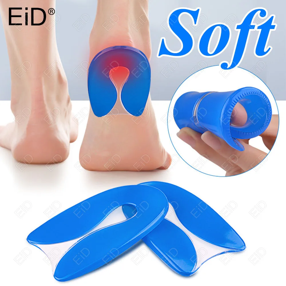 

EiD Soft Silicone Gel Insoles for Heel Spurs Pain Foot Cushion Foot Massager Care Half Heel Insole Shoe Pad Height Increase pad