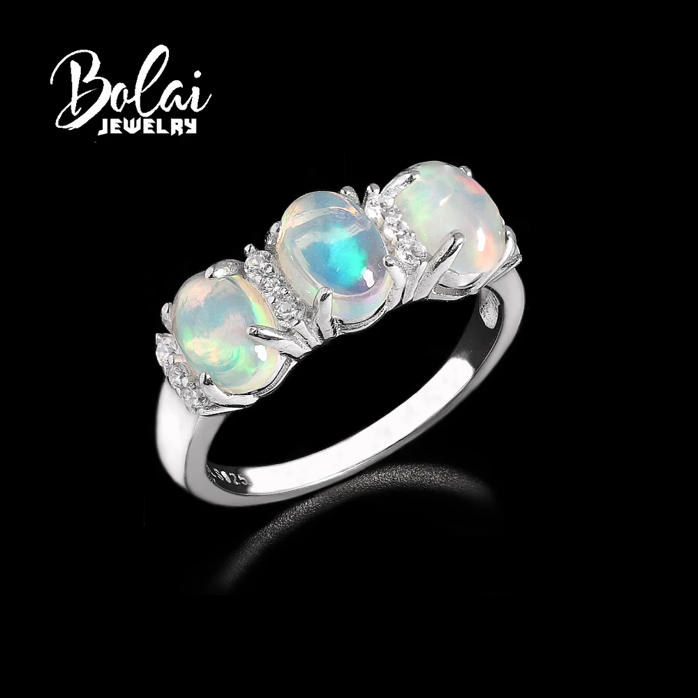 Luxury design 925 sterling silver October Birthstone Natural opal Ring fine jewelry gemstones for women birthday and party gifts