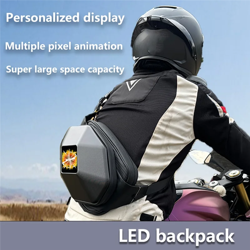 

Motorcycle Shoulder Bag LED Lights Bluetooth DIY Carbon Fiber Motorcycle Riding Bag Full Helmet Sports Waterproof Bag