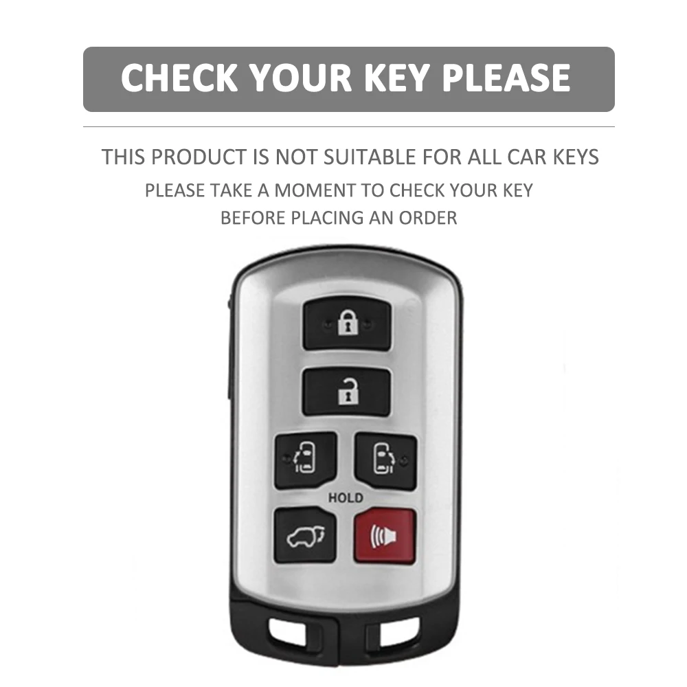 6 Buttons Smart Remote Silicone Car Key Cover Case Bag for Toyota Sienna Se Tacom Keychain Protector Skin Holder Set Accessories