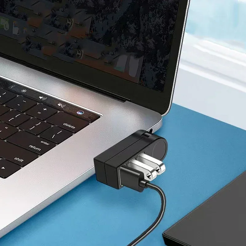 USB 2.0 HUB Adapter 180°Rotatable 3 Port USB 2.0 HUB High Speed Splitter For Mac Lenovo Xiaomi PC Tablet Huawei Accessories