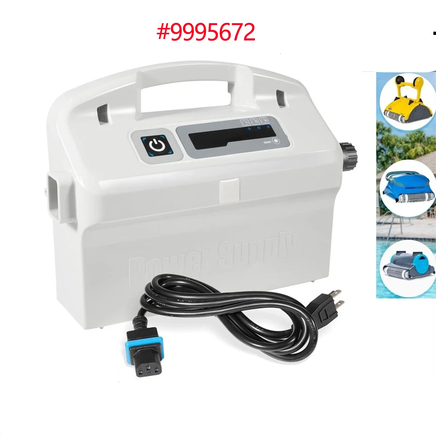 

9995672 Assy Power Supply with 58984402L Power Cord Fit For Maytronics Dolphin Atlantis DX3 Endeavor Neptune, Nautilus (old) Etc