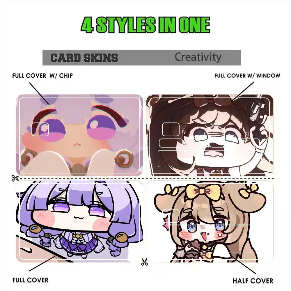 Trickcal Chibi Go Cute KR Game  Sticker Film Tape Skin for Credit Card Debit Card Waterproof Stickers