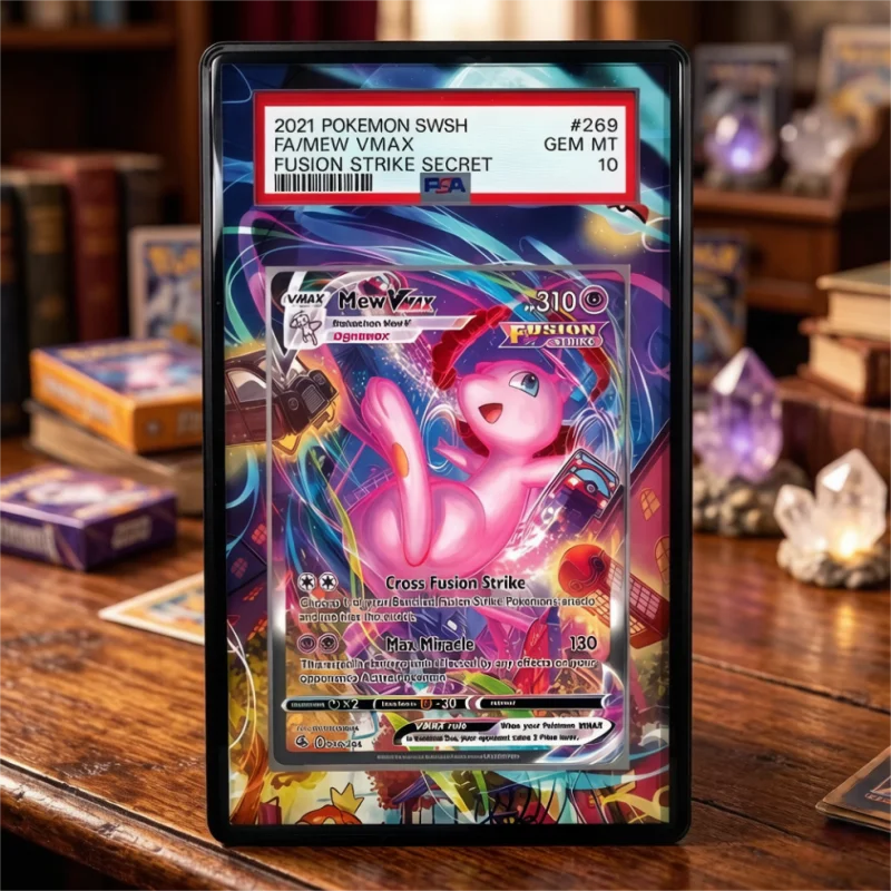 

Anime Art Display for Pokemon Lillie Glaceon V Mew VMAX Game Expand Art Gifts Acrylic Protective Case Keychain Evaluation Level