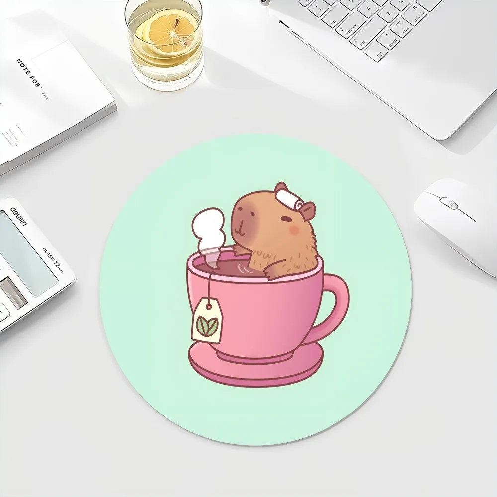Tikar lantai Capybara lucu INS pasang bulat alas Keyboard alas meja kabinet siswa alas cangkir Mousepad Desktop Gamer