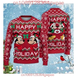 Mickey And Minnie Christmas Ugly Sweater for Men's Women's Disney Christmas Sweatshirt Mickey Minnie Mouse Xmas Holiday Sweater