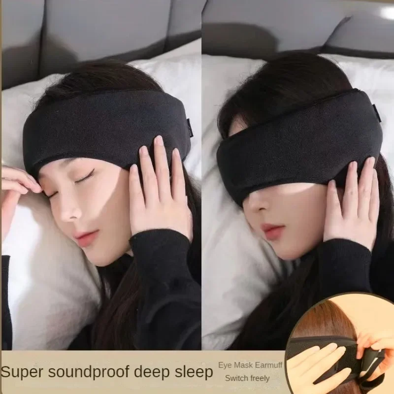 1 Set Paraorecchie Maschera per il sonno Peluche Maschera per dormire Eyemuff Copertura per gli occhi per le donne Caldo relax Peluche Benda per gli occhi in cotone Benda