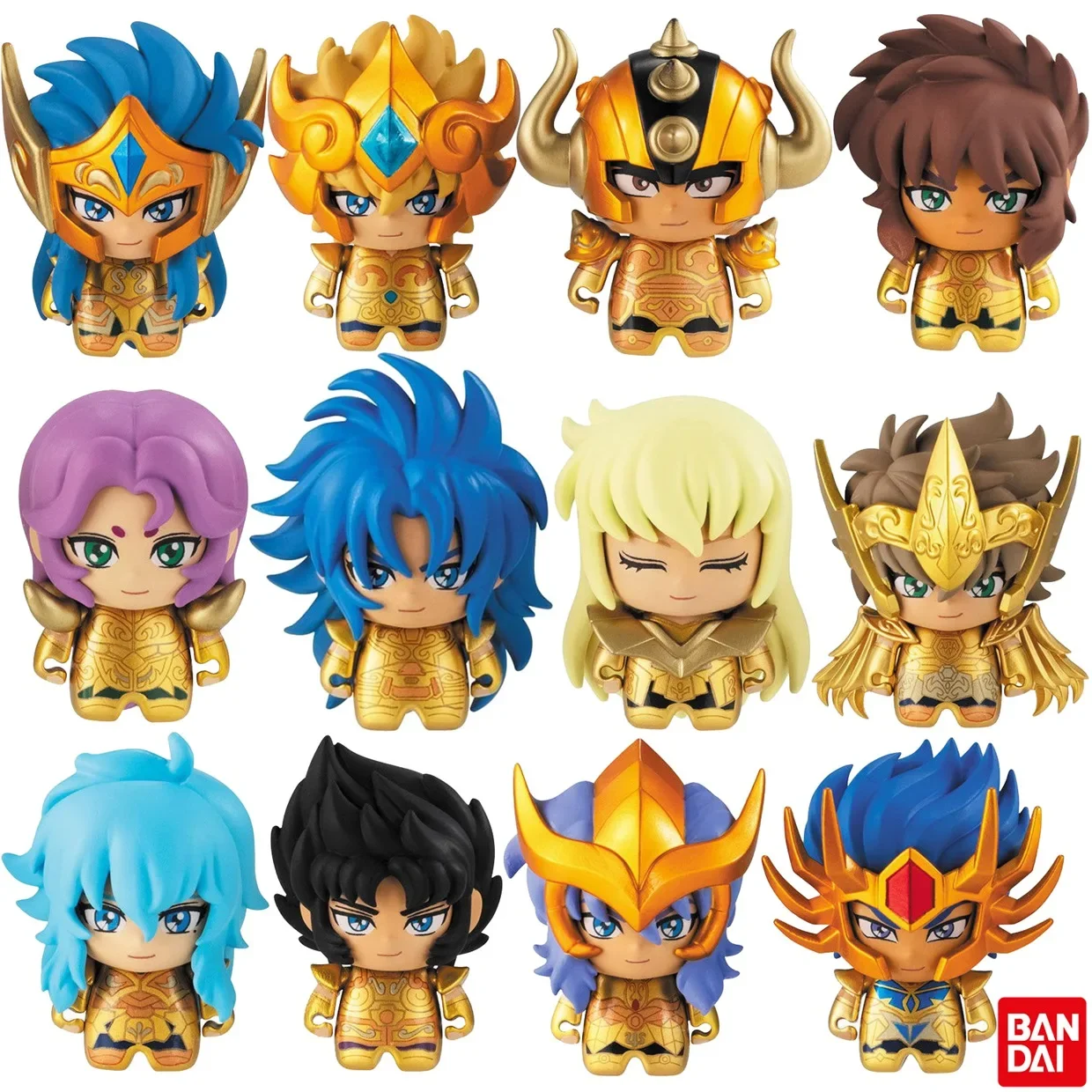 

Genuine Gashapon Toys Saint Seiya Seiiki Juunikyuu Hen Gemini Virgo Cancer Aries Aquarius Q Version Action Figure Toys