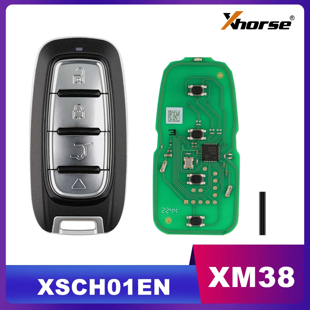 

1/2PCS Xhorse XSCH01EN XM38 Universal Smart Key for Chrysler Type 4 Buttons Newly Add 8A 4D