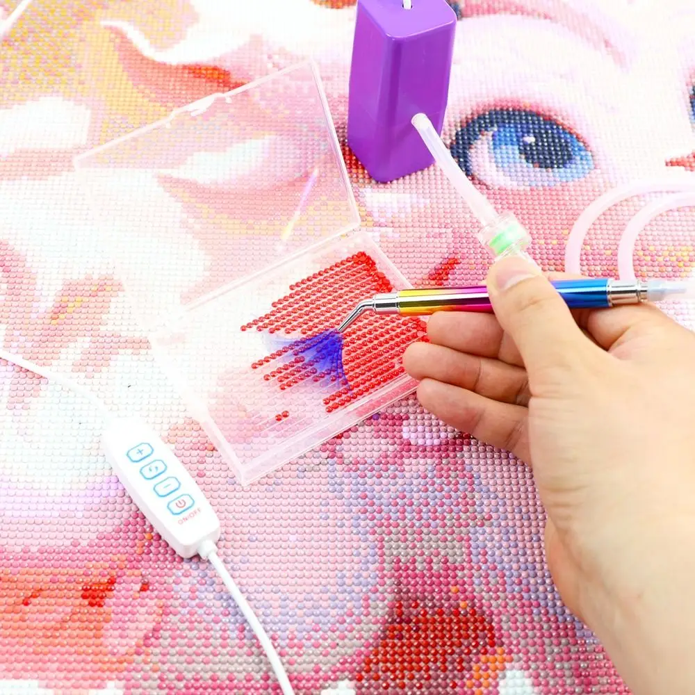 DIY Craft Vacuum Diamond Painting Pen Kits Long-lasting and Stable Beading Plates Electric Diamond Suction Tool USB Cable