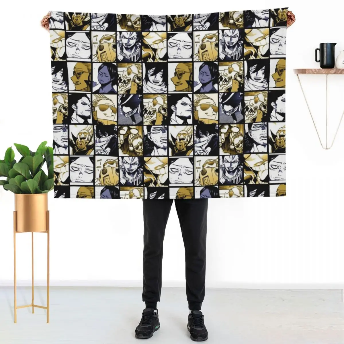 

Aizawa and Present Mic- Mix collage color version Throw Blanket Warm Accent Blanket for Living Room Decoration