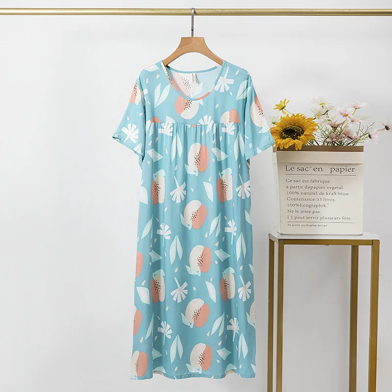 

Home Wear Dress Summer Pajamas Women Sleeping Clothes Lovely Girl Nightwear printing Nightgowns Korea Nightshirt vestido mujer