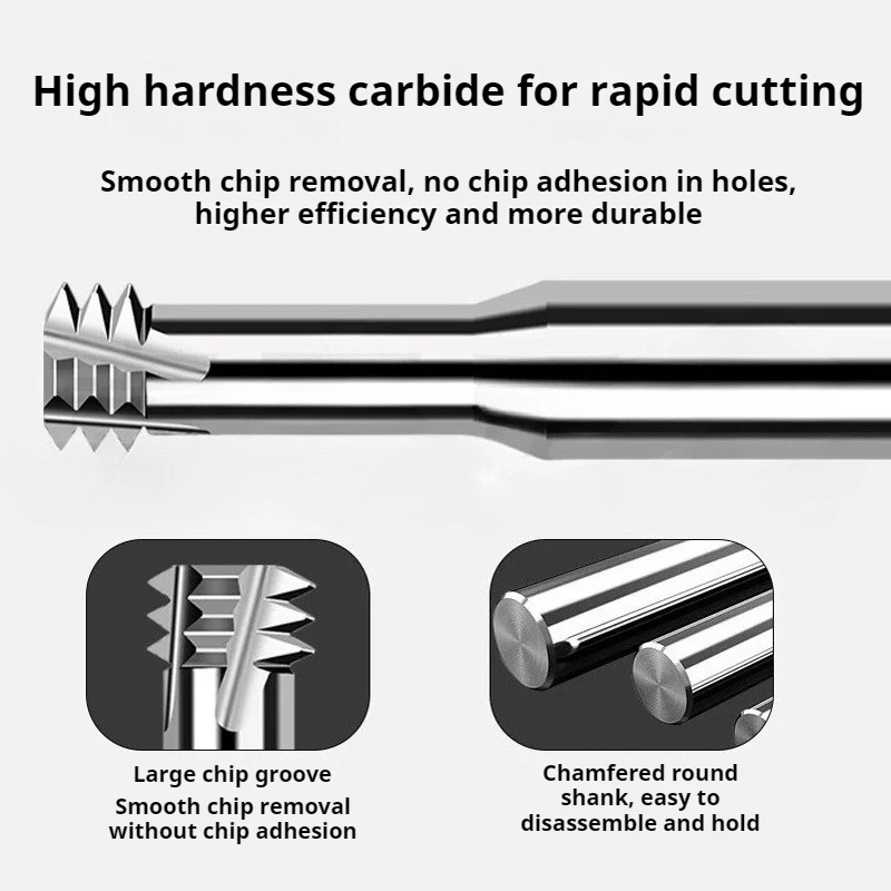 

Thread Milling Cutter Tungsten Carbide Single Tooth M1.6 M2 M3 M4 M6 M8 M10 M12 For steel Aluminum CNC Machining Tools