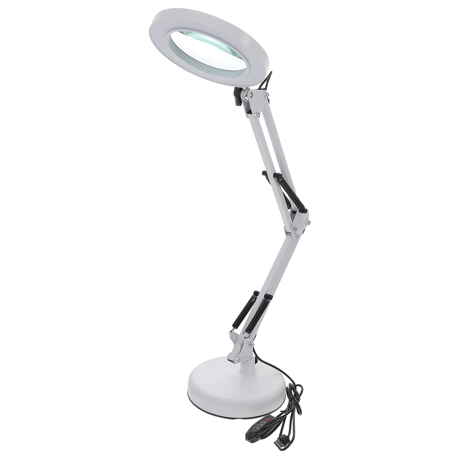 

Magnifying Glass Light LED Lamp Portable Magnifier Desktop with Wrought Iron Office
