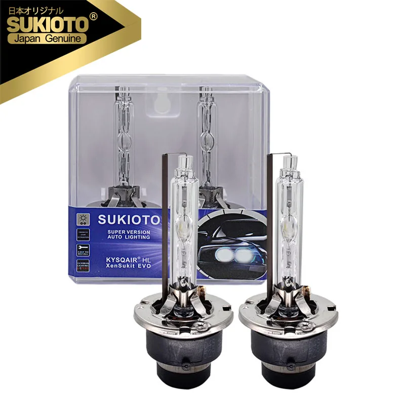 

2PCS SUKIOTO GENUINE JAPAN Upgraded OEM D2S D4S Xenon HID Headlight Bulbs 4300K 6000K 8000K D2S Car Headlamp Replacement Bulb
