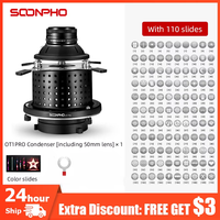 Soonpho OT1 PRO Bowens Mount Optical Snoot with 50mm /85mm /150mm Lens Graphic Cards Art Effects Shaped for Godox Lighting Flash