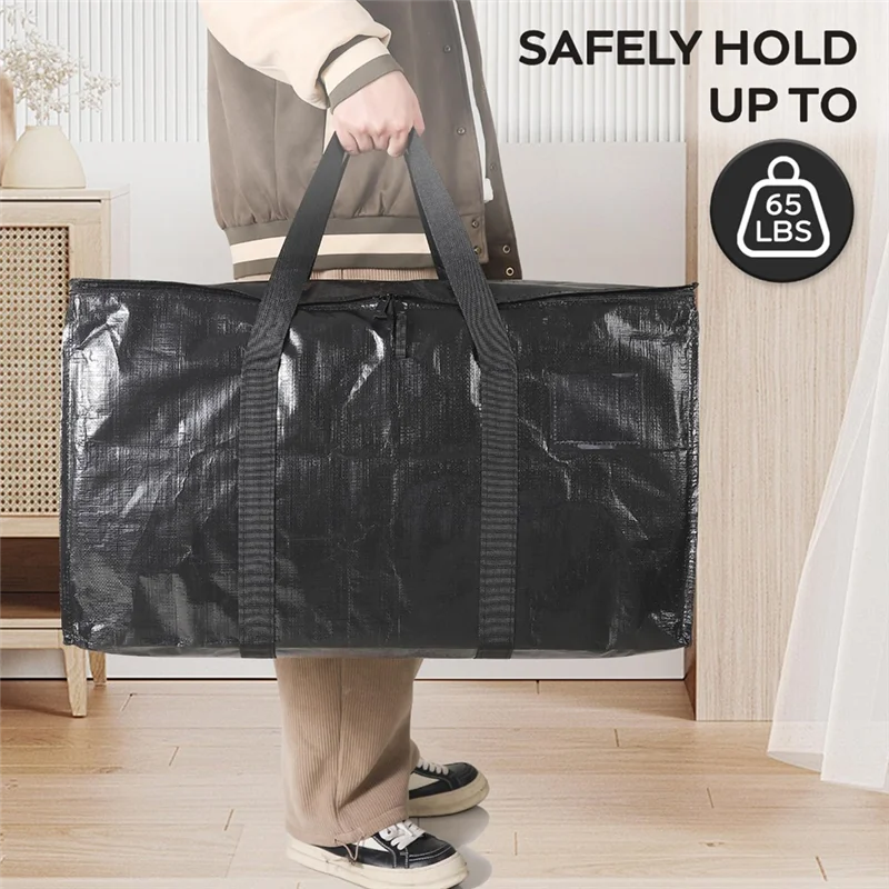 

FX-4 Pack For Storage Bags For Space Saving-Heavy Duty Extra Large Moving Tote With Wrap Around Handles