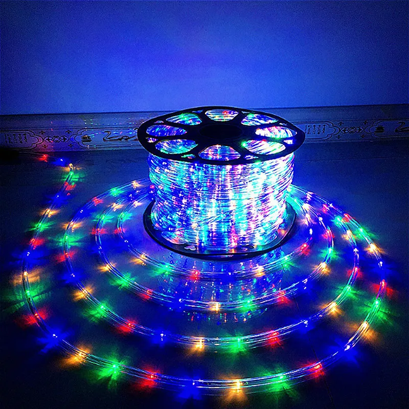 8 Modes LED Rainbow Tube Rope led strip Christmas light IP67 Waterproof Outdoor Holiday Decoration Light led RGB strip AC 220V