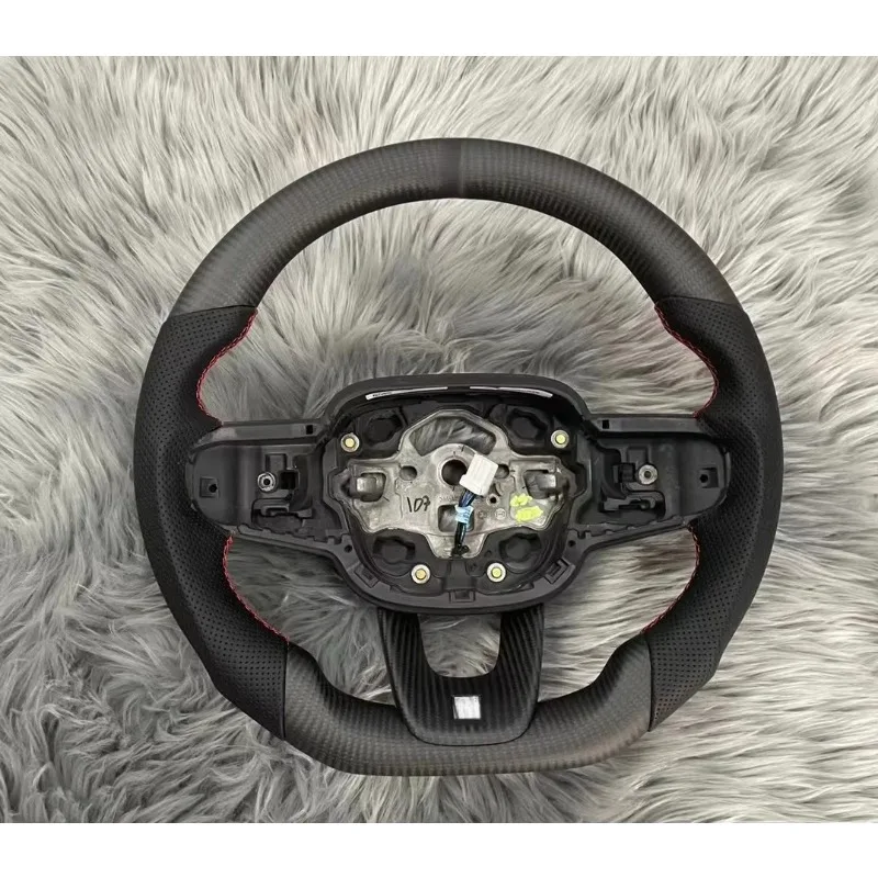 Custom Black Carbon Fiber Racing‑Style Replacement Steering Wheel, Fits for XC60 XC90 Chassis Aftermarket Interior Modification