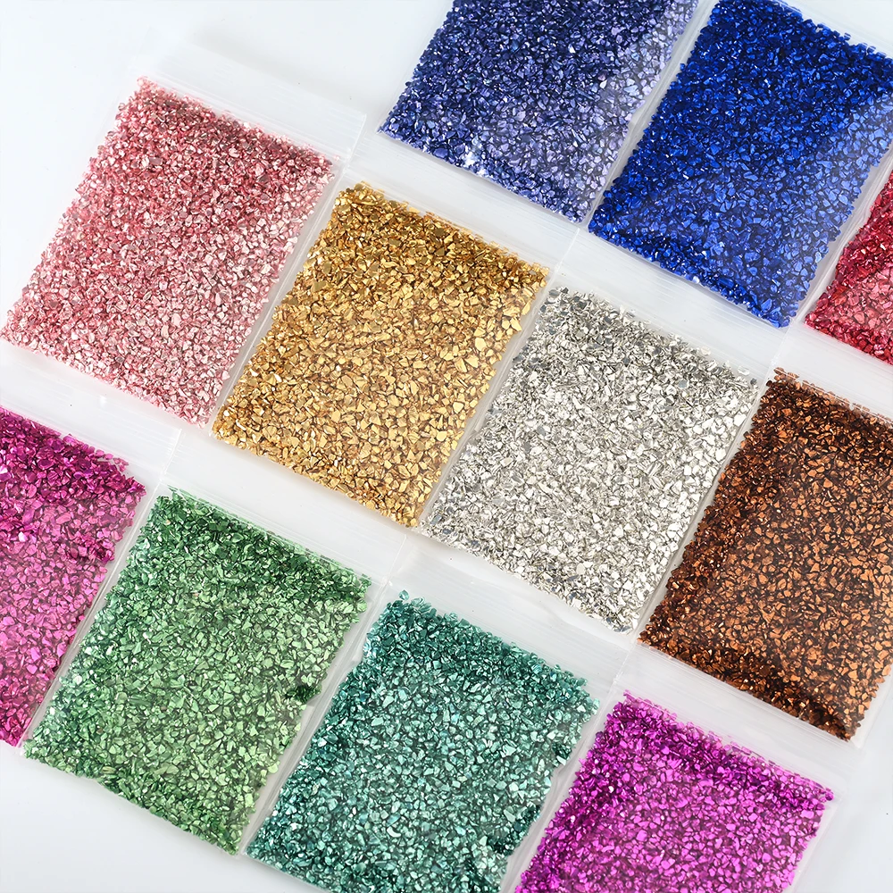 

50g Fake Mixing Size Nail Art Crushed Glass Stones Rhinestone Beads DIY UV Resin Handmade Jewelry Nail Art Crafts Decoration ##