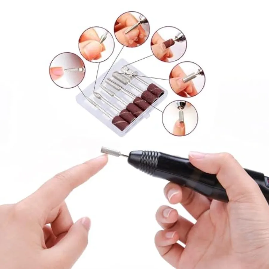 Elektryczny pilnik do paznokci z regulacją, zestaw do manicure i pedicure z taśmami ściernymi do paznokci akrylowych, żelowych i lakierowanych.