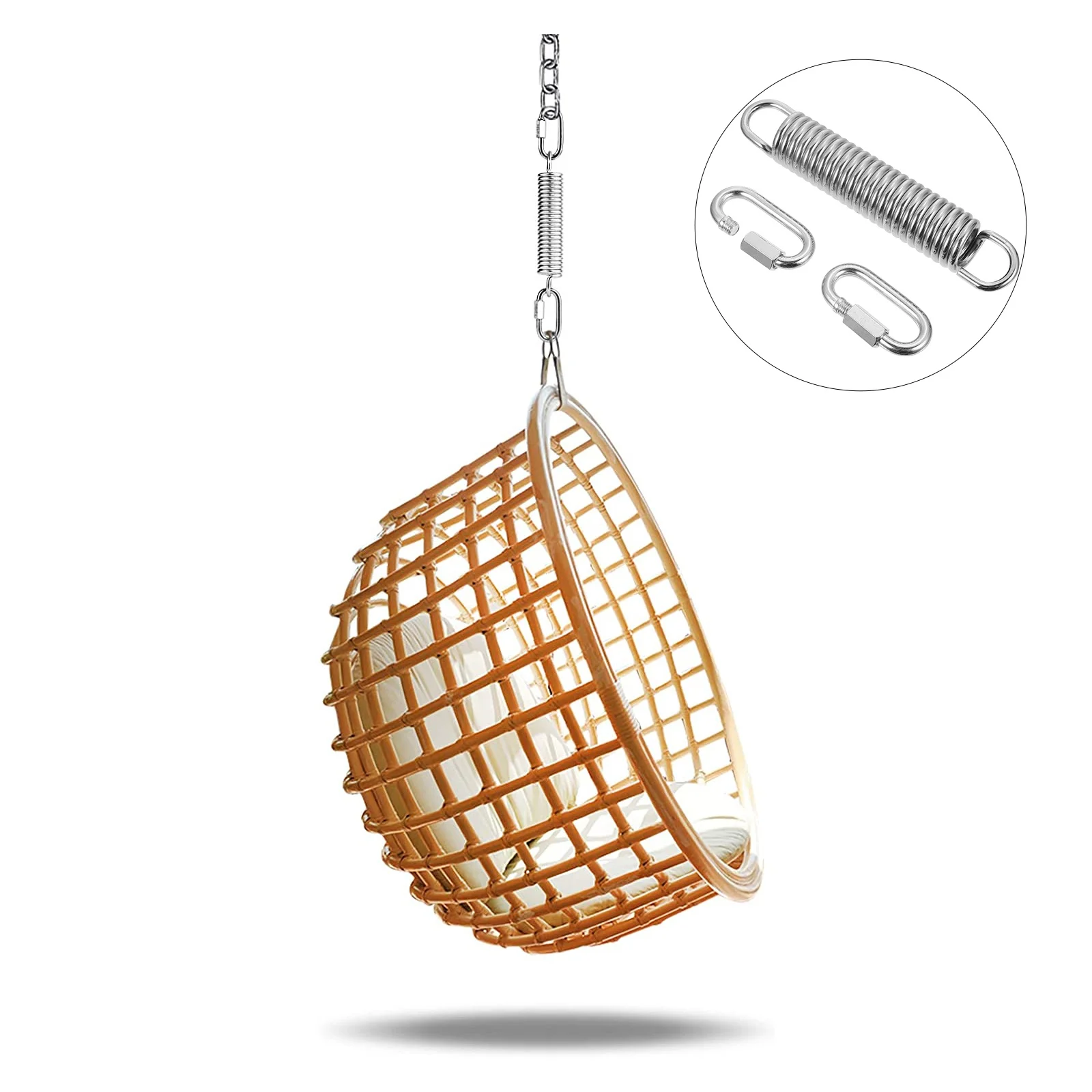 

Heavy Duty Steel Swing Spring Carbon Steel Hammock Chair Clip Hanging Chair Accessory Low Noise Vibration Swing Spring