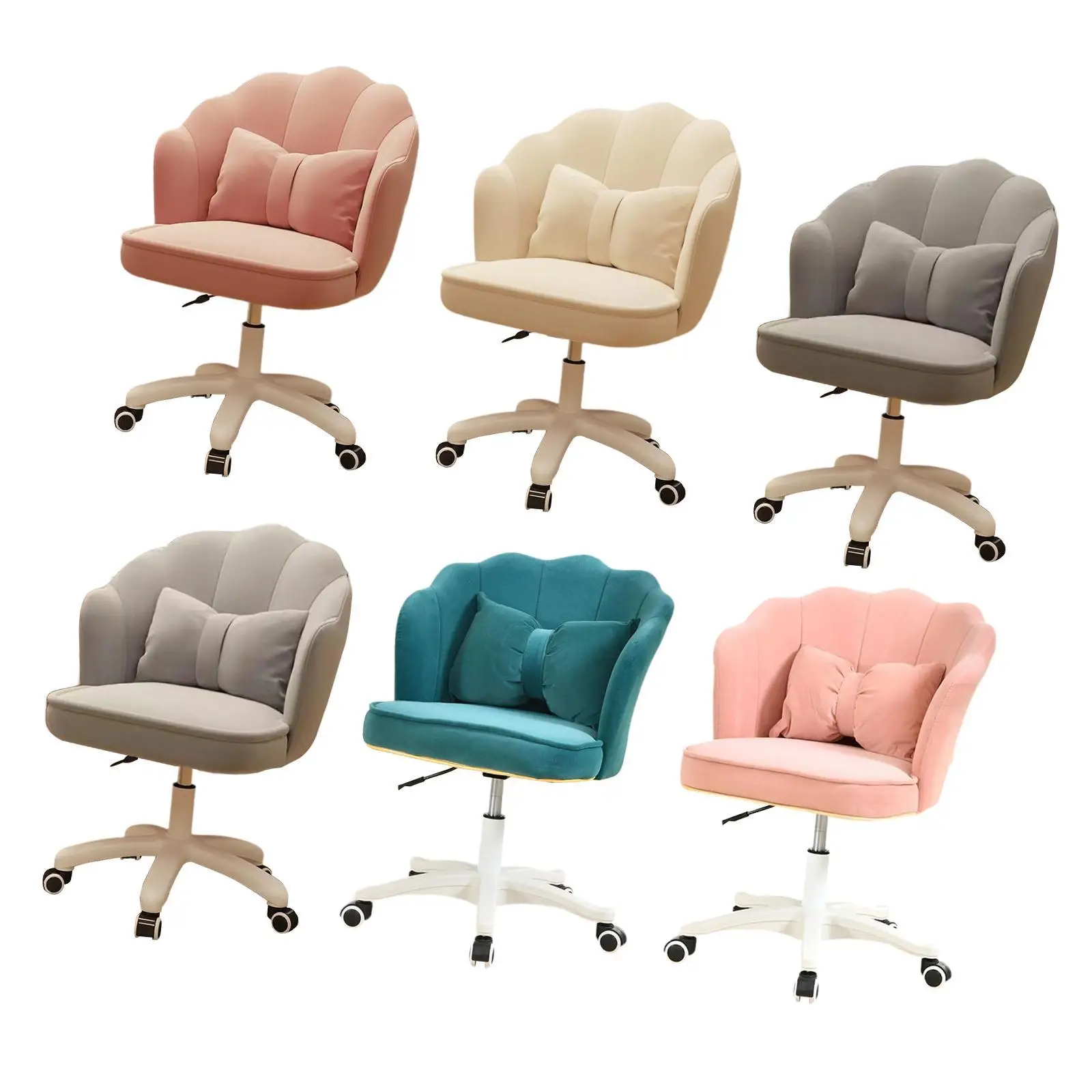 Swivel Office Chair with Wheels Ergonomic Backrest Armrest Rolling Gaming Chair for Make up Apartment Home Reading Room Bedroom