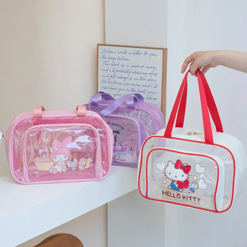 Cute Cartoon Sanrios Hello Kittys Kuromi My Melody Cosmetic Bag Travel Storage Bag High-Capacity Portable Good-Looking Fashion