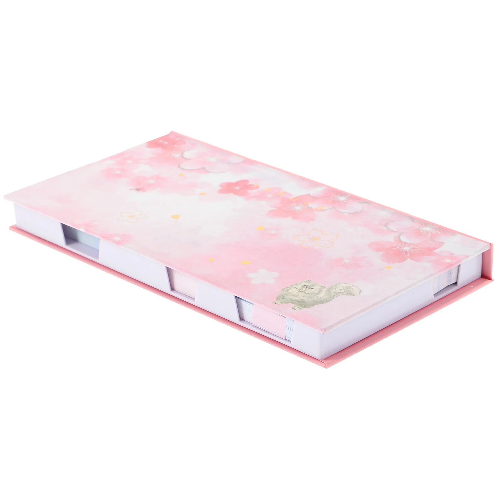 1 Satz 1 Set Katzen-Aufkleber-Notizblöcke, Kirschblüten, Tier-Design, klebrige Notizblock-Box für Zuhause, Schule, Büro, schläfrige Katze, wiederverwendbar