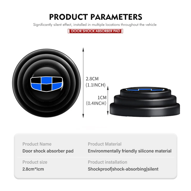 For Geely 4pcs Car Door Shock-absorbing Pads Sound Insulation Cushion Mat Coolray Emgrand X6 X7 EC7 Atlas Boyue GC6 Parts EC8 view 6