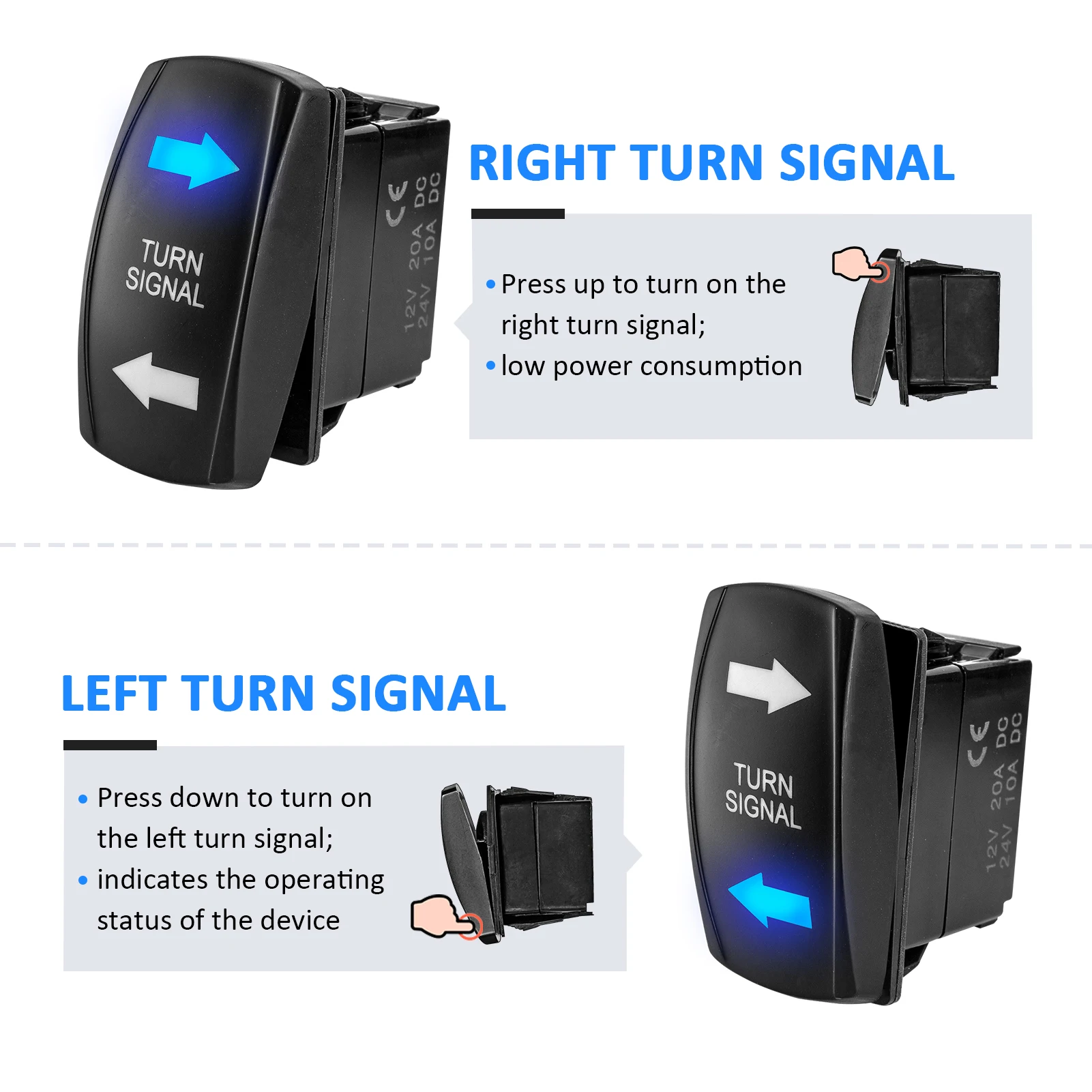 Turn Signal Kit Wiring Harness with Pulse Power Bar Plug Rocker Switch for Polaris General、Ranger、RZR PRO、Turbo、Xpedition