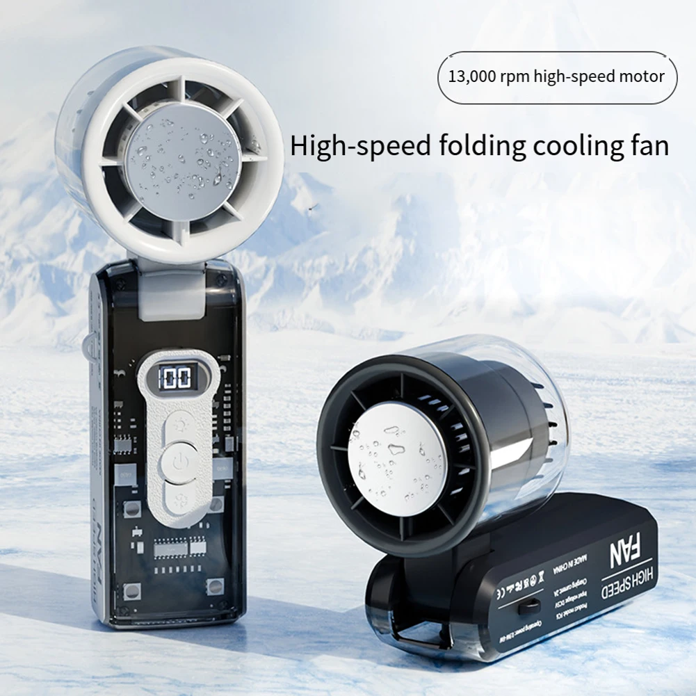 Портативный ручной турбовентилятор «три в одном» для быстрого охлаждения, регулируемая скорость, упаковки льда, сложенные вентиляторы со светодиодной подсветкой, 3 шт./компл.