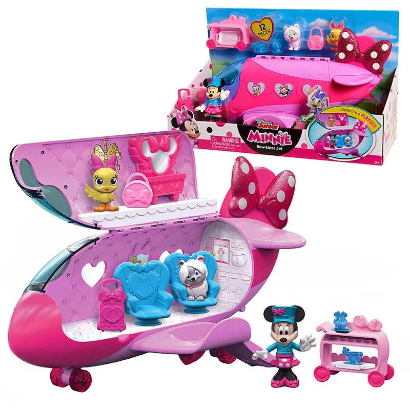 

Original Disney Junior Minnie Bow-Liner Jet Minnie and Friends Private Jet Series Pretend Play for Children Toy Gifts