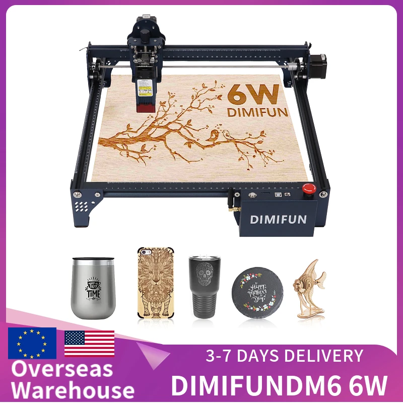 DM6 Laser Engraving Machine for Beginners - 6W Cutter with Phone Connection, DIY Kit for Woodworking and Metal Engraving