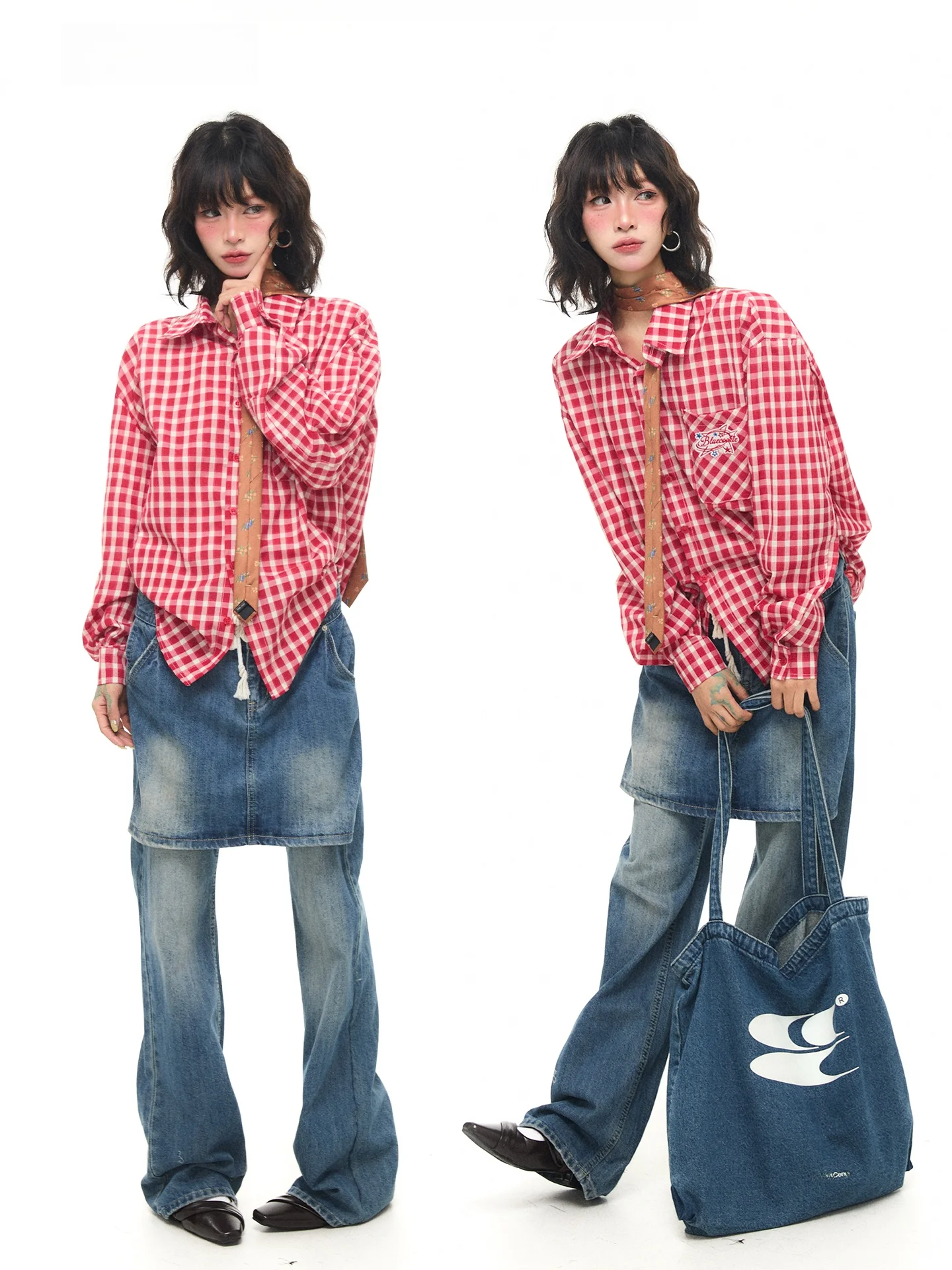 

Рубашка Astrsk в корейском ретро-стиле с цветными блоками, длинными рукавами и пуговицами, весенняя, свободного кроя, универсальная, с защитой от солнца, элегантный стиль