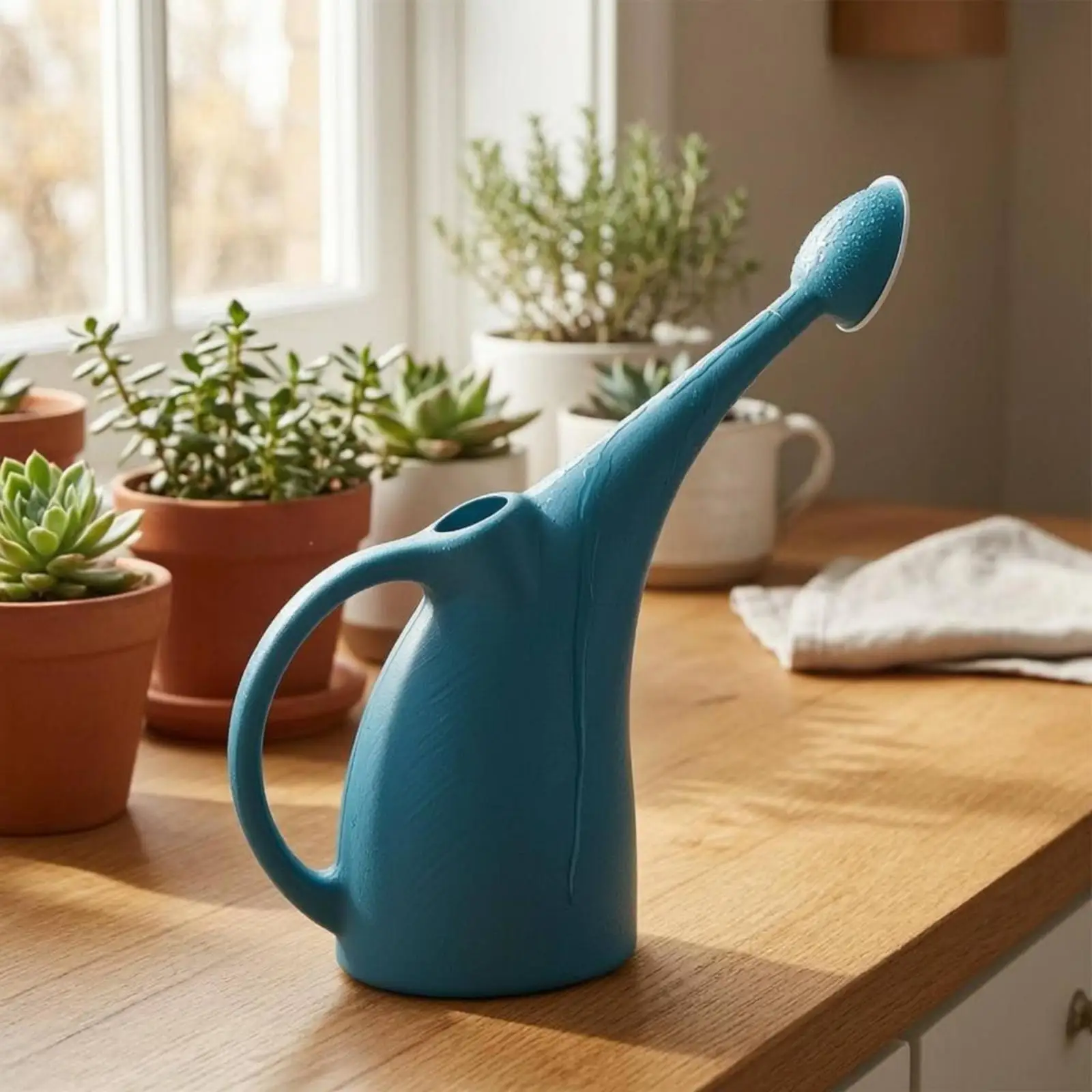 Indoor Plant Watering Can Long Spout 2L Plastic Watering Jug for Succulents Small Pots and Tight Planting Areas view 3