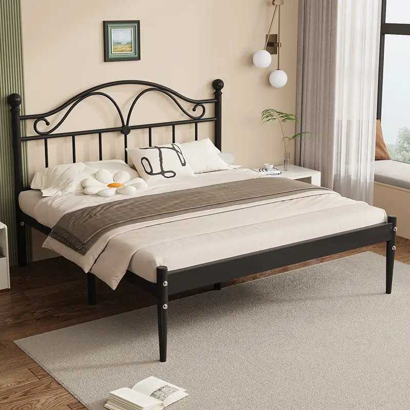Wrought iron bed  princess style iron bed reinforced and thickened iron frame bed for home use