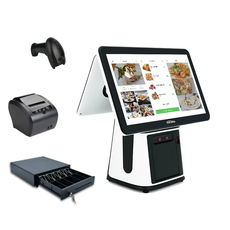 15.6 بوصة كمبيوتر Windows POS الذكي Caisse Point Of Sale Touch Cash Till Machine