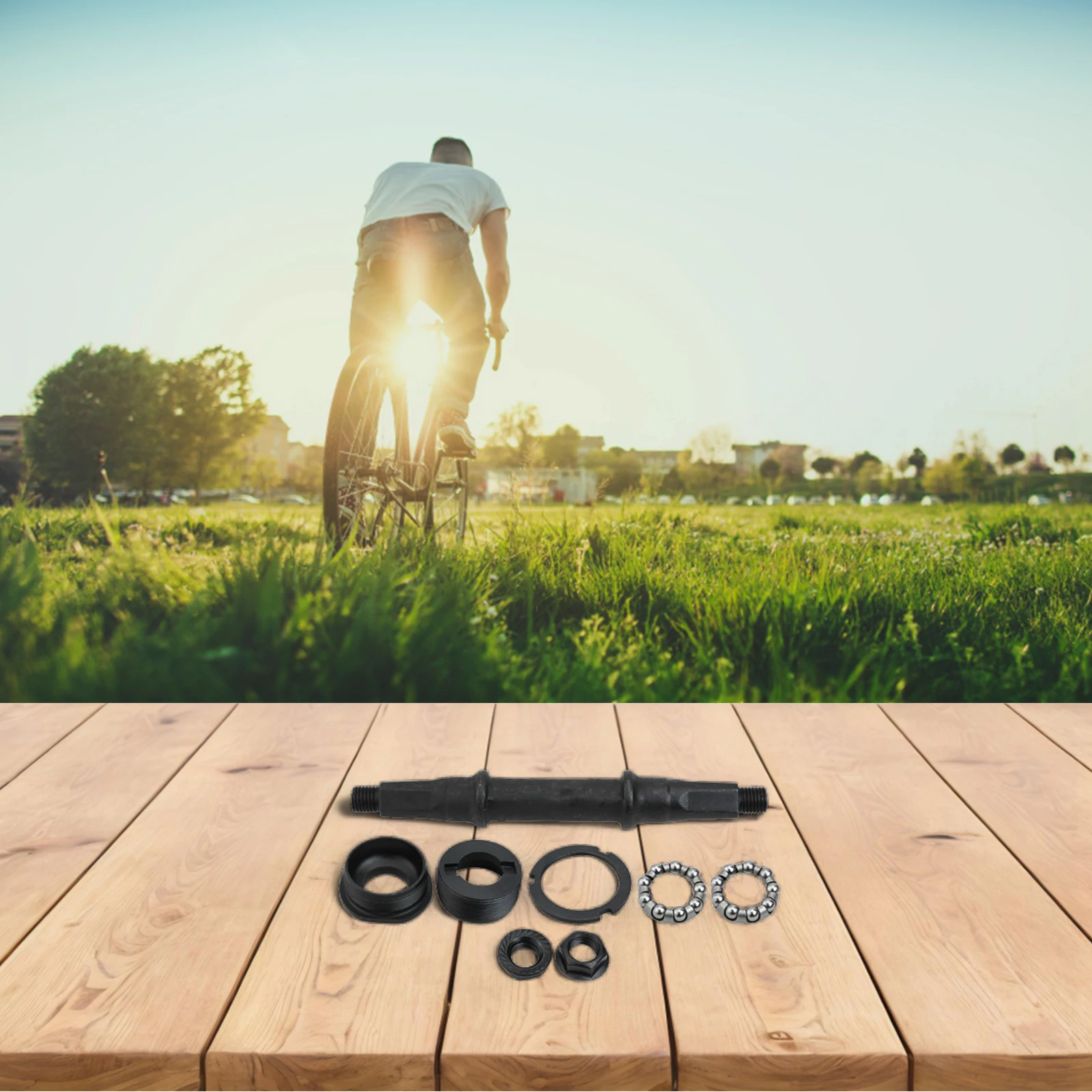 

Bike Axle Kit Bottom Bracket Axle Kit 14.5*4.5 Cm High-Quality Materials Smooth Cycling Experience Sturdy And Reliable
