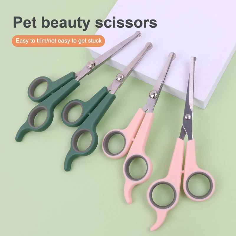 Stainless Steel Grooming Scissors Professional Dog Hair Scissors Round Tip Durable Safe Shearing Grooming Tool for Dog Cat