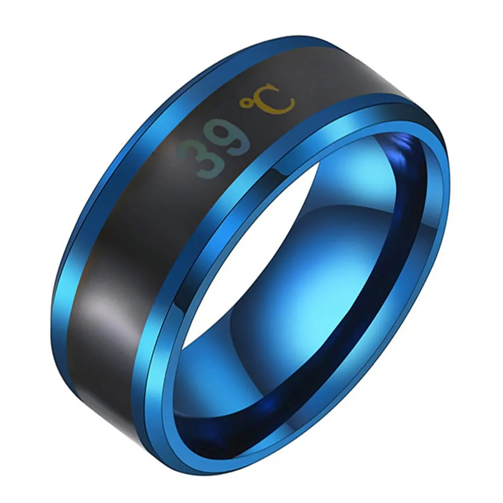 Temperature Ring Titanium Steel Mood Emotion Feeling Intelligent Temperature Sensitive Rings for Women Men Waterproof Jewelry